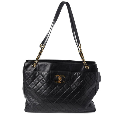 Chanel Lambskin Quilted Weekender Bag Black 1 of 9