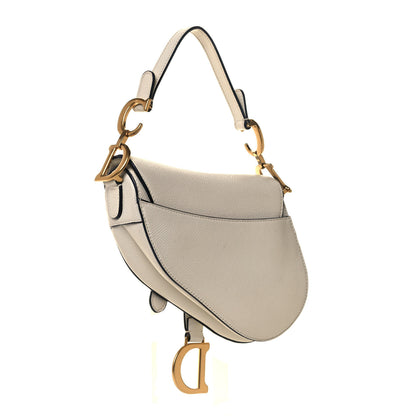 Christian Dior Grained Calfskin Mini Saddle Bag White 3 of 11