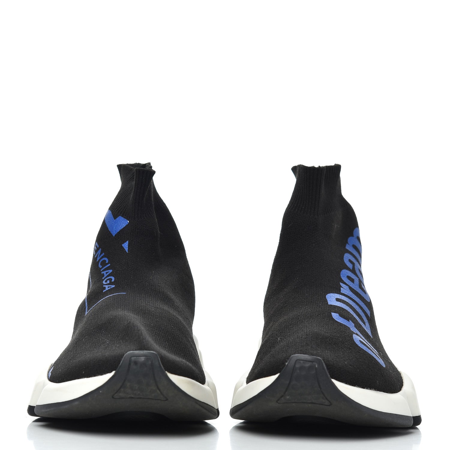 Balenciaga Neoprene Knit Power of Dreams Womens Speed Sneakers 38 Black Bleu 2 of 14