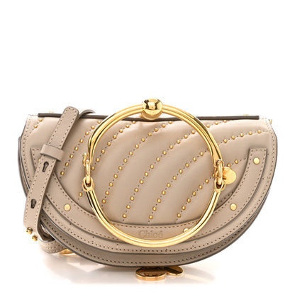 Chloe Calfskin Lambskin Quilted Studded Nile Bracelet Minaudiere Bag 1 of 13