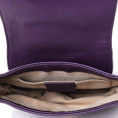 Gucci Metallic Pebbled Calfskin Small 1973 Chain Shoulder Bag Purple 4 of 4