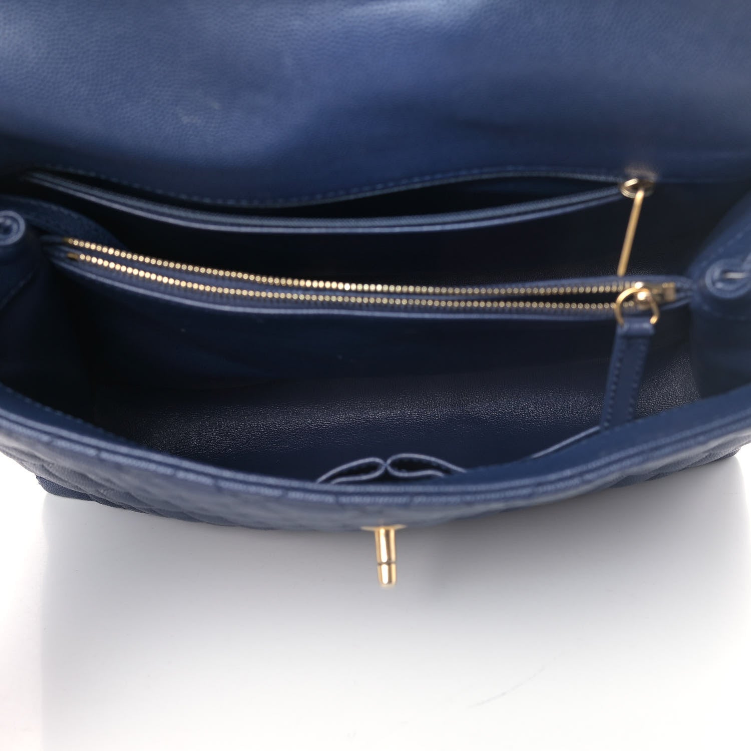 Chanel Caviar Lizard Quilted Large Coco Handle Flap Blue 4 of 11