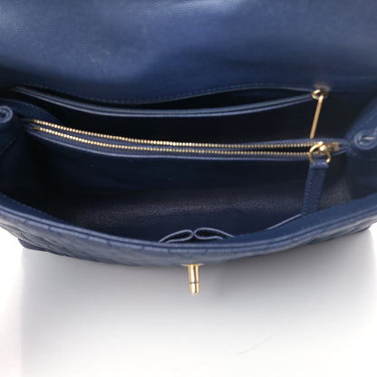 Chanel Caviar Lizard Quilted Large Coco Handle Flap Blue 4 of 11