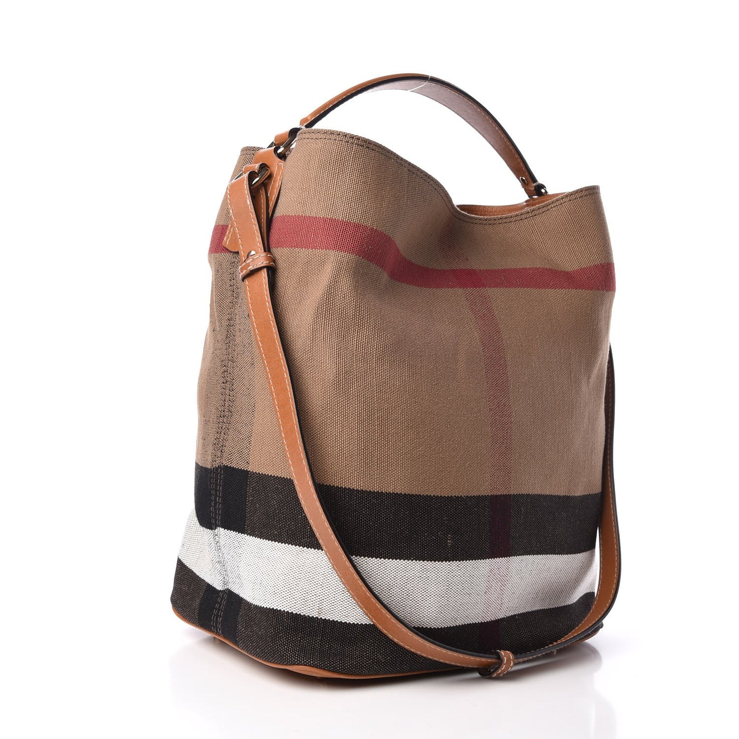 Canvas Mega Check Medium Ashby Hobo Saddle Brown