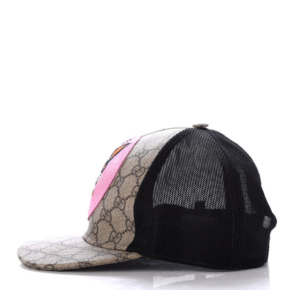 Gucci GG Supreme Monogram Bosco Patch Baseball Hat 56 Beige Malva 3 of 8