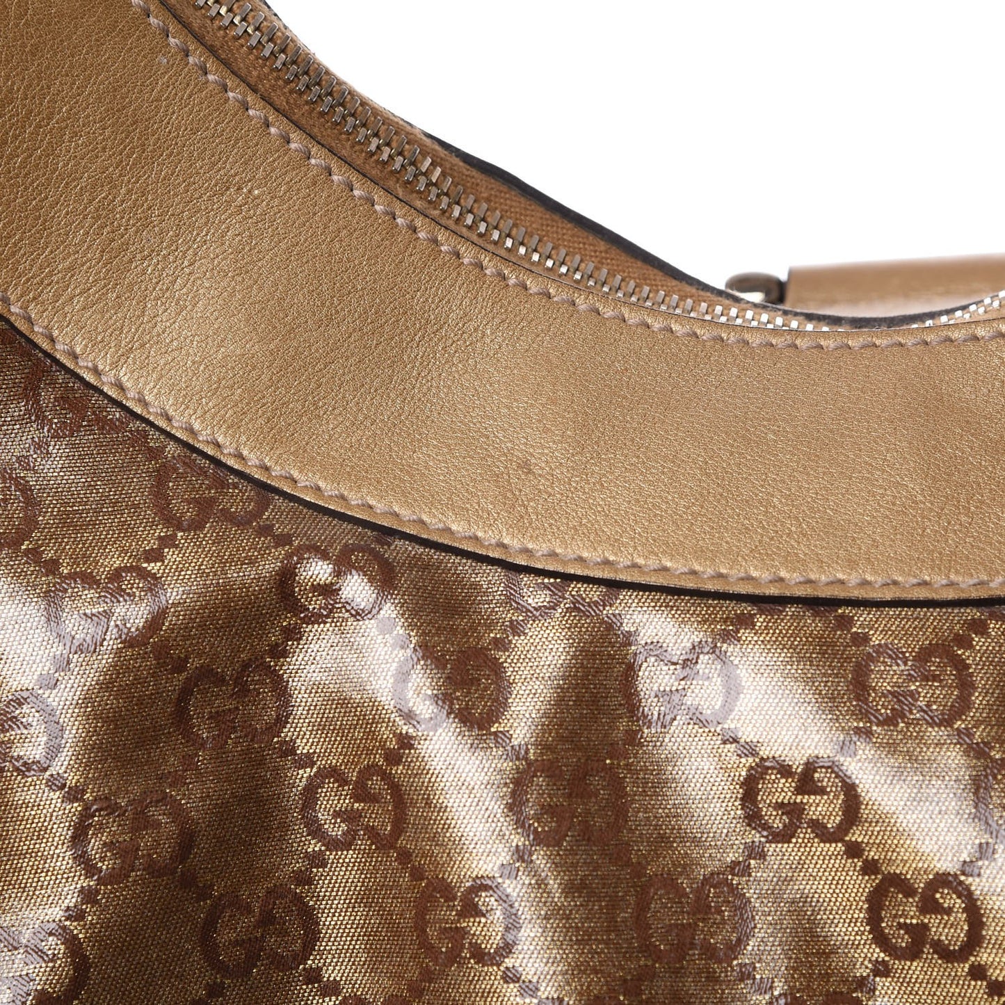 Crystal Monogram Large D Gold Hobo Gold