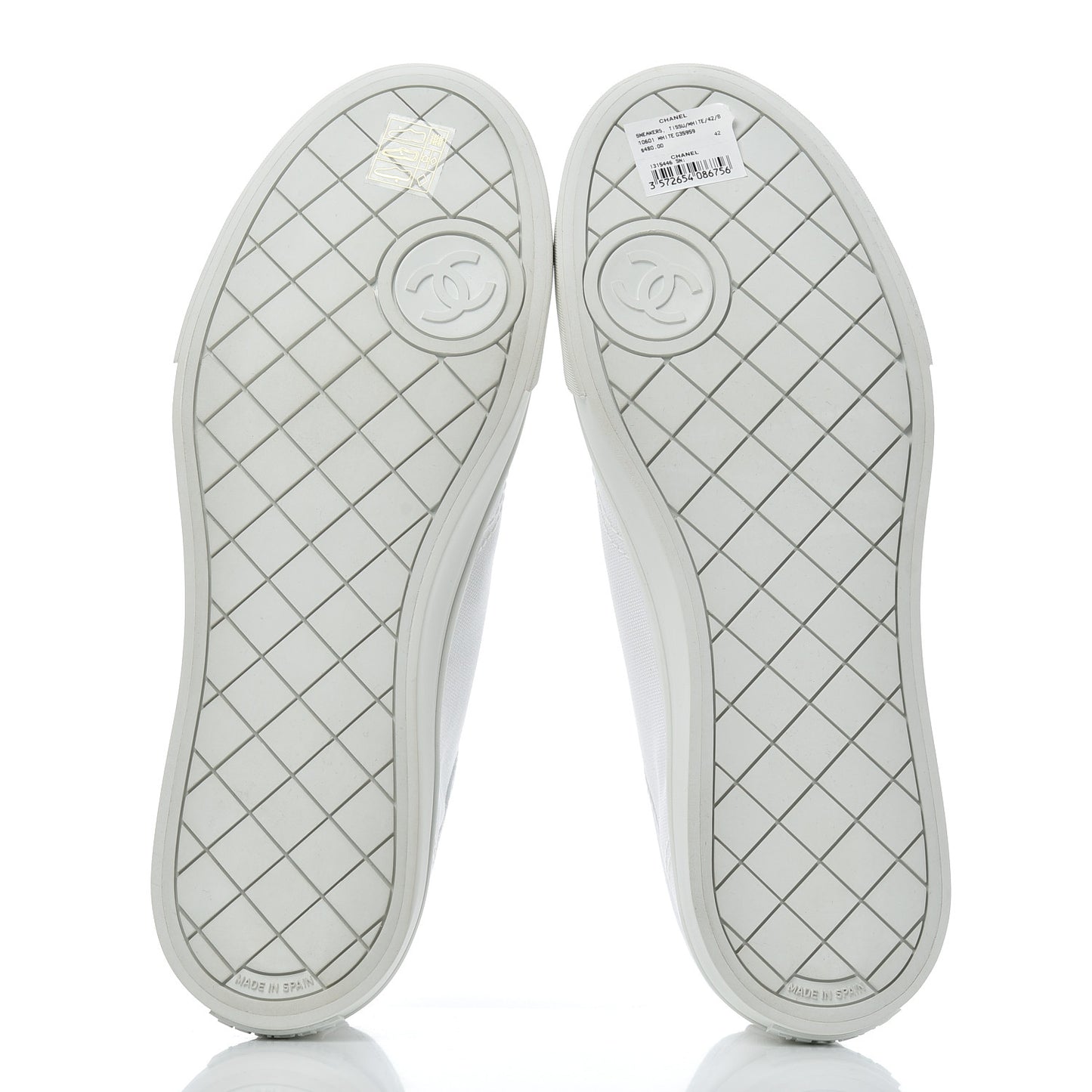 Fabric Low Top Sneakers 42 White