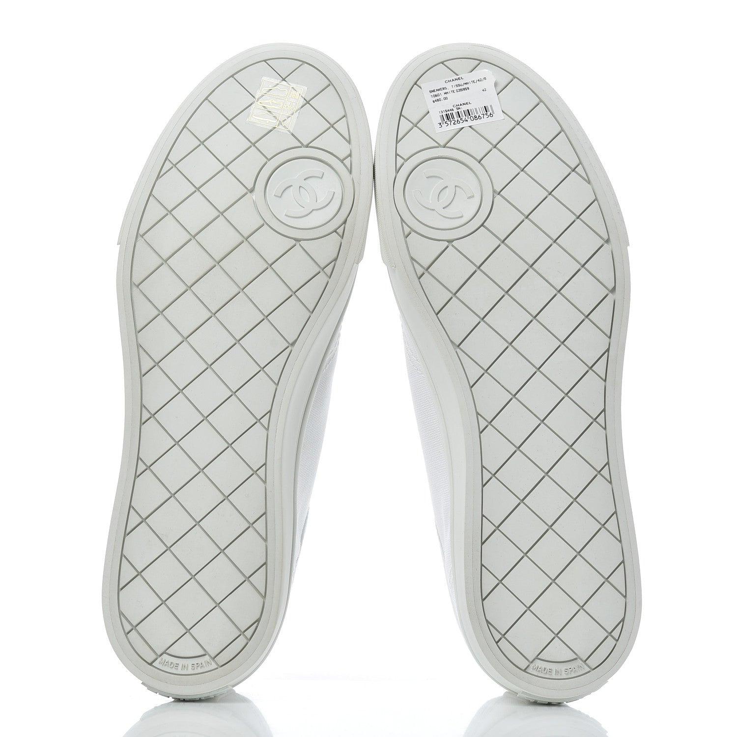 Chanel Fabric Low Top Sneakers 42 White 5 of 11