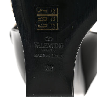 Valentino Garavani Calfskin Rockstud Ankle Strap Espadrille 20/110mm Wedge Sandals 38 Black 6 of 9