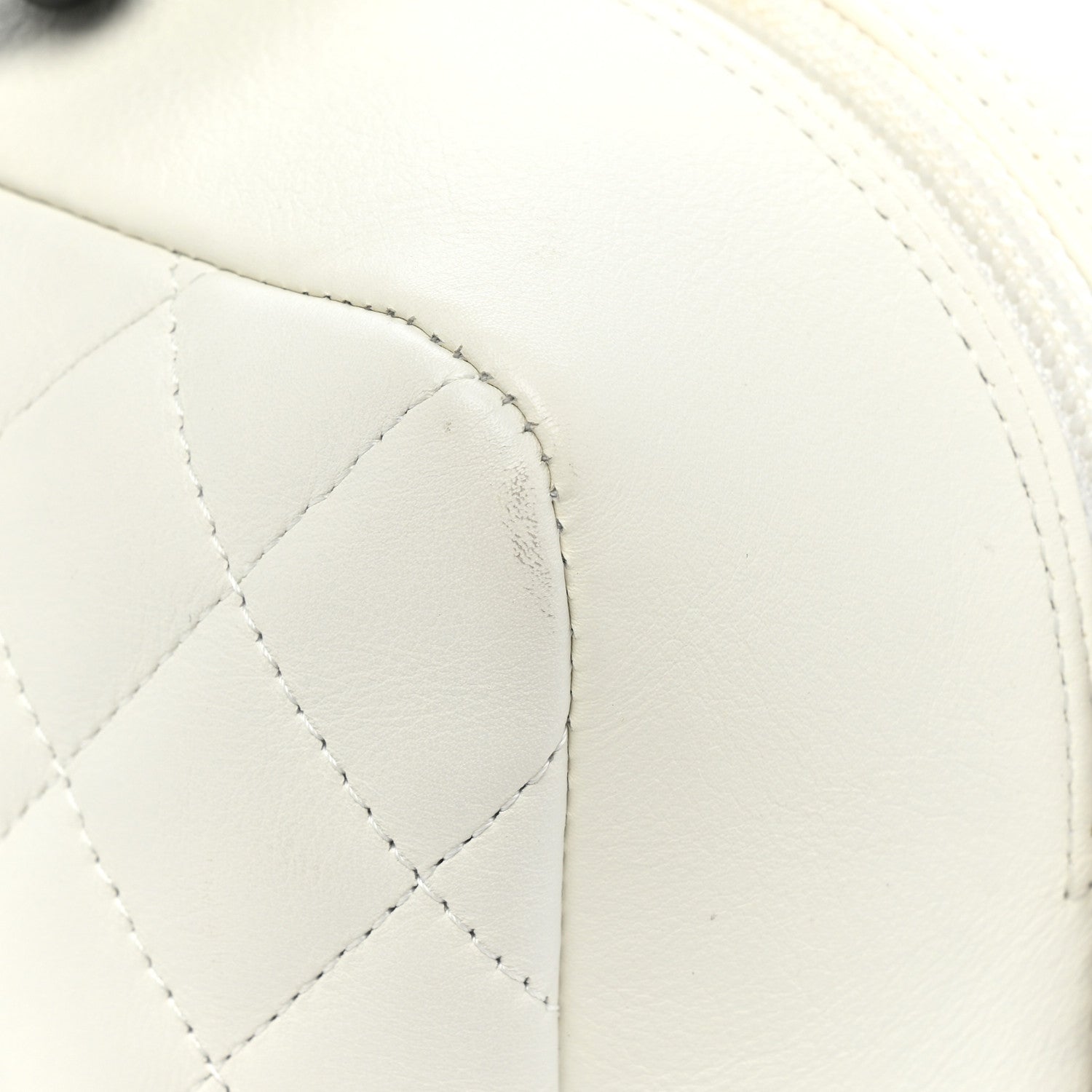 Chanel Calfskin Quilted Large Cambon Bowler White Black 14 of 15