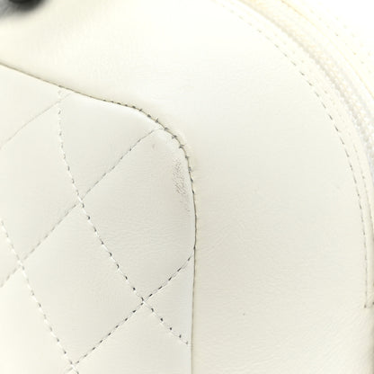 Chanel Calfskin Quilted Large Cambon Bowler White Black 14 of 15