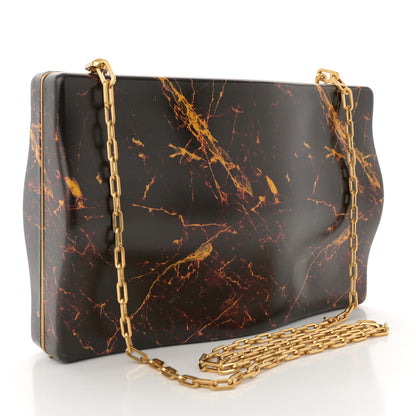 Bottega Veneta Spazzolato Calfskin Chain Clutch Gold Marble 3 of 11