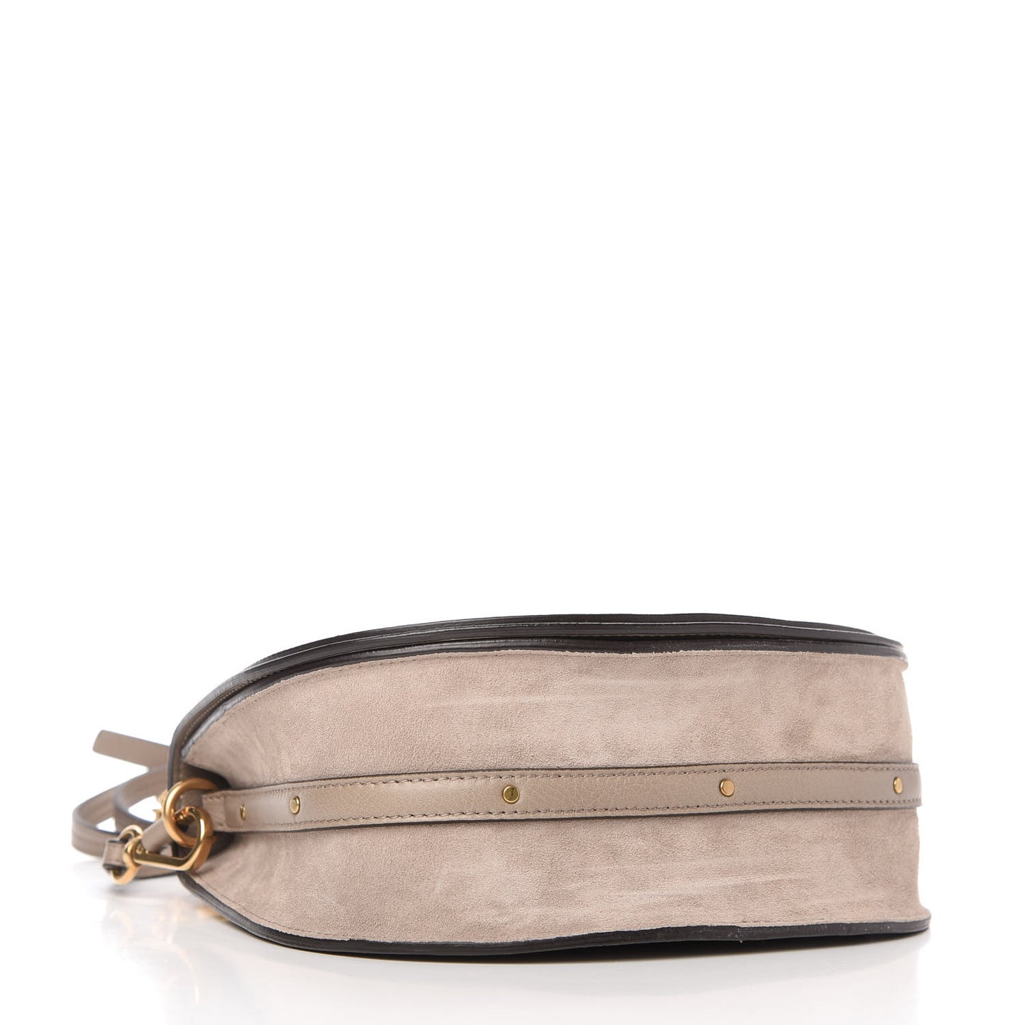 Calfskin Suede Medium Nile Bracelet Bag Motty Grey