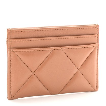 Chanel Lambskin Quilted Chanel 19 Card Holder Brown 3 of 9
