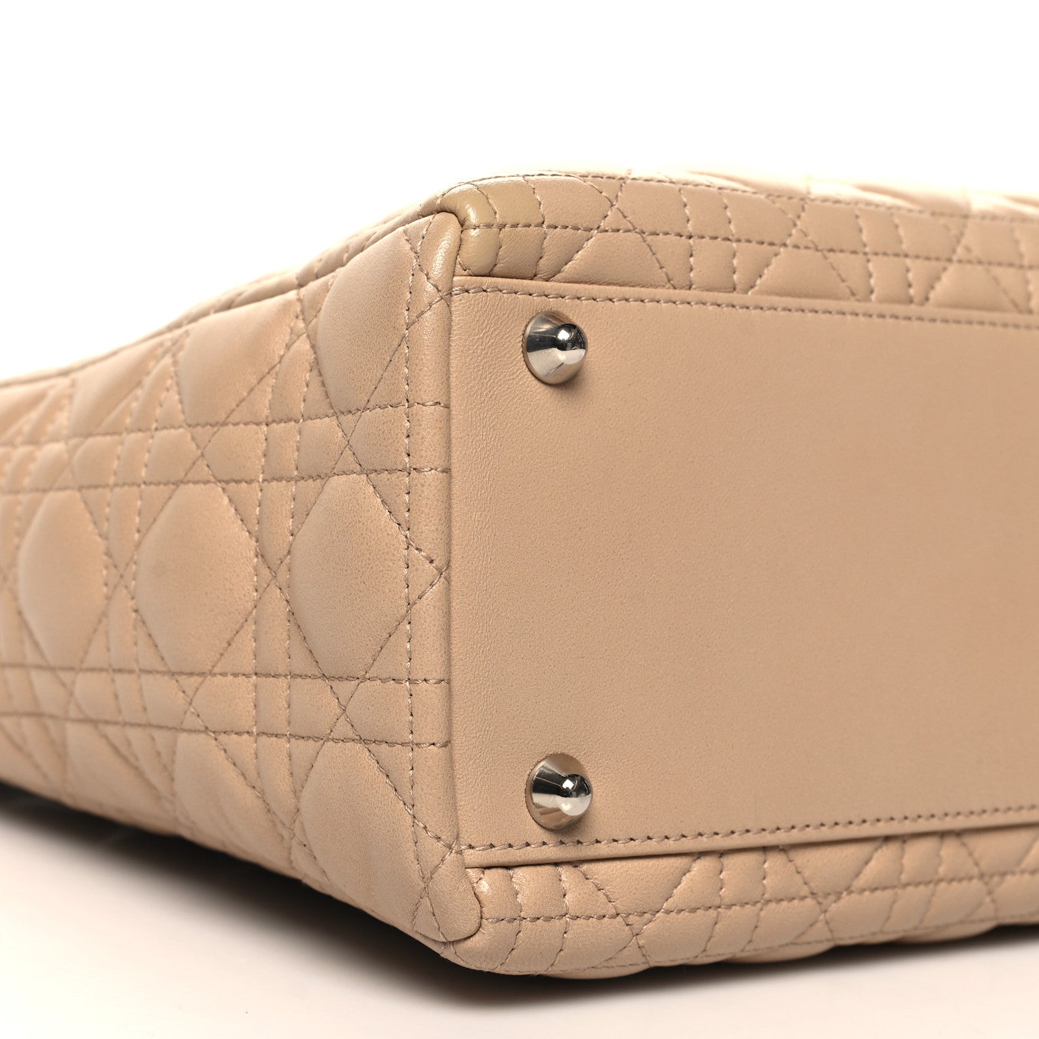 Christian Dior Lambskin Cannage Large Lady Dior Beige 9 of 10