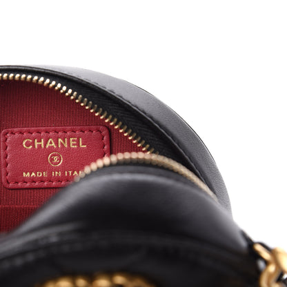 Chanel Lambskin Quilted 19 Round Clutch With Chain Black 8 of 10
