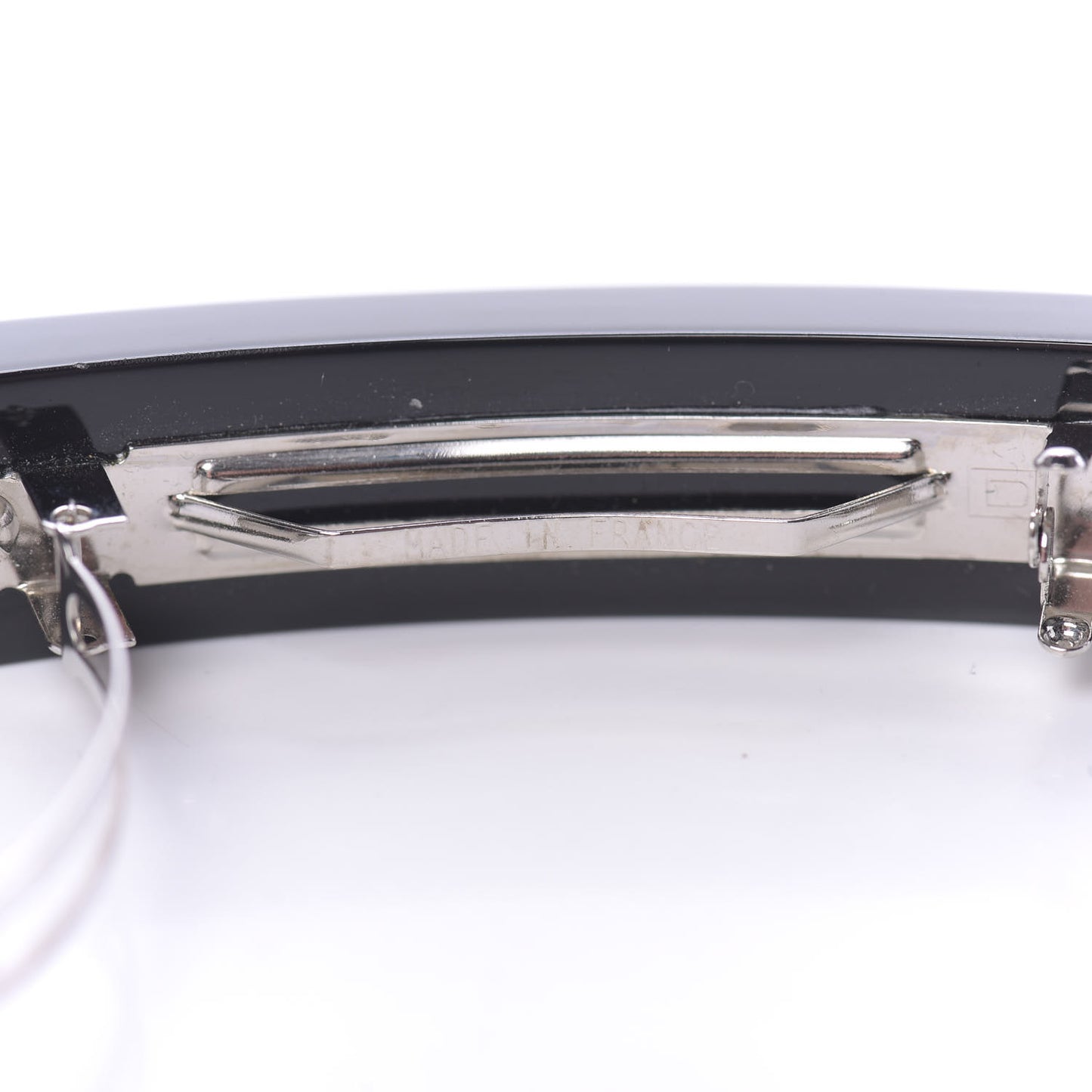 Resin Chain CC Hair Clip Barrette Black Pink