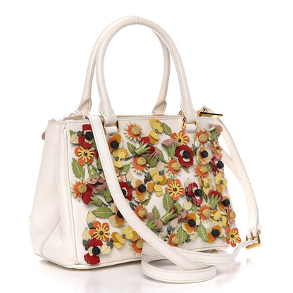 Prada Saffiano Small Galleria Double Zip Garden Tote Bianco 4 of 9