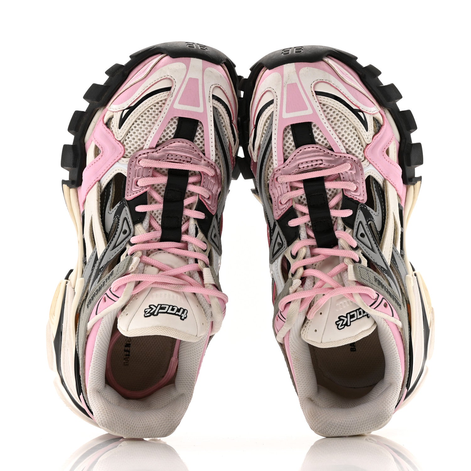 Balenciaga Mesh Nubuck Effect Fabric LED Womens Track Sneakers 38 Grey Pink Black 2 of 15