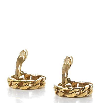 Chanel Crystal CC Chain Clip On Earrings Gold 3 of 5