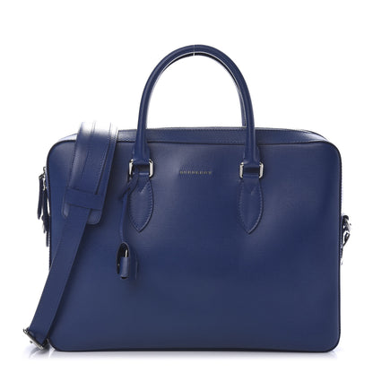Burberry Textured Calfskin Barrow Briefcase Deep Blue 1 of 10
