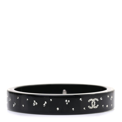Chanel Resin Crystal CC Bangle Black 1 of 4