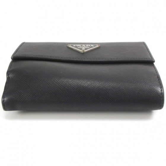 Saffiano Small Flap Wallet Black