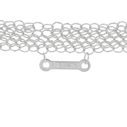 Tiffany Sterling Silver 35mm Elsa Peretti Open Heart Pendant Mesh Necklace 4 of 5