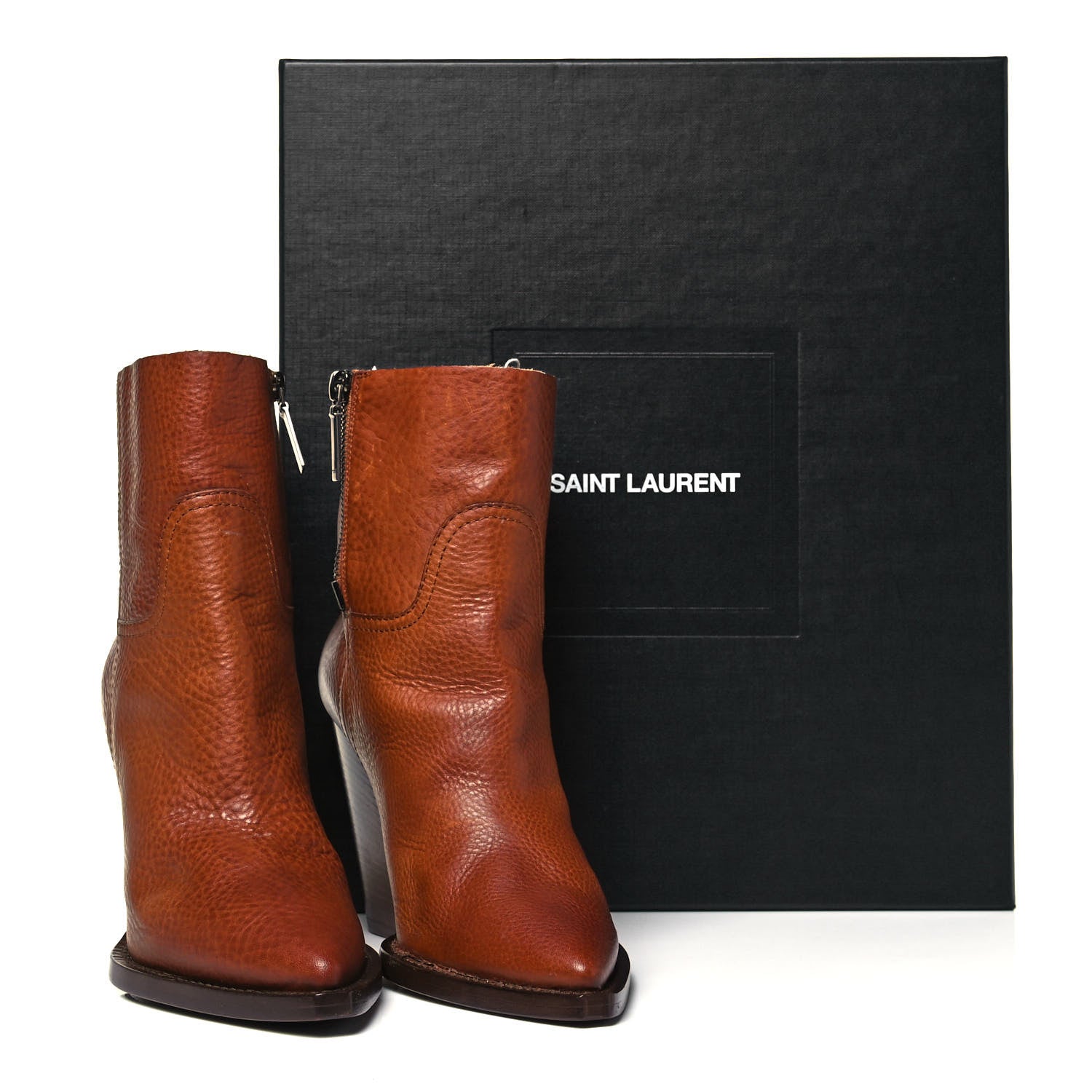 Saint Laurent Calfskin Theo 95 Zip Boot 37 Cuoio 9 of 9