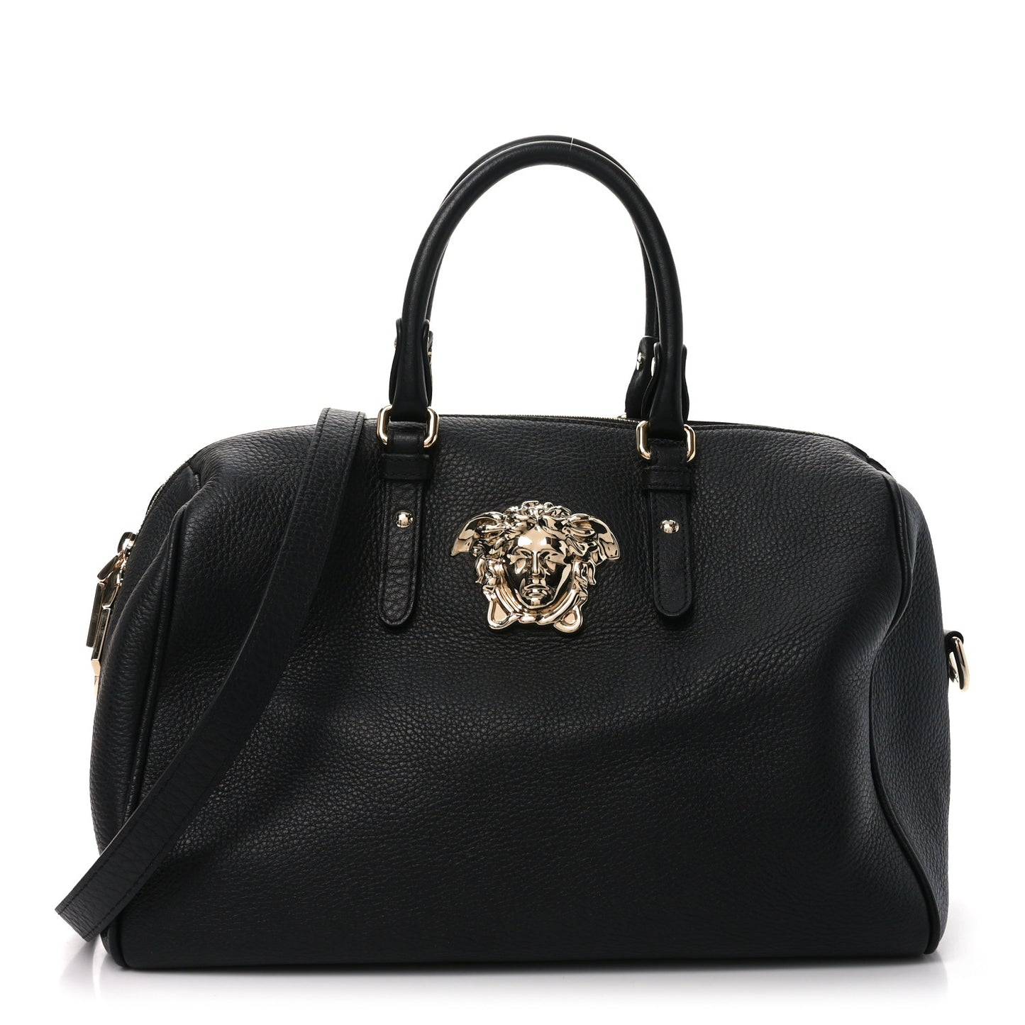Grained Calfskin Palazzo Duffle Bag Black