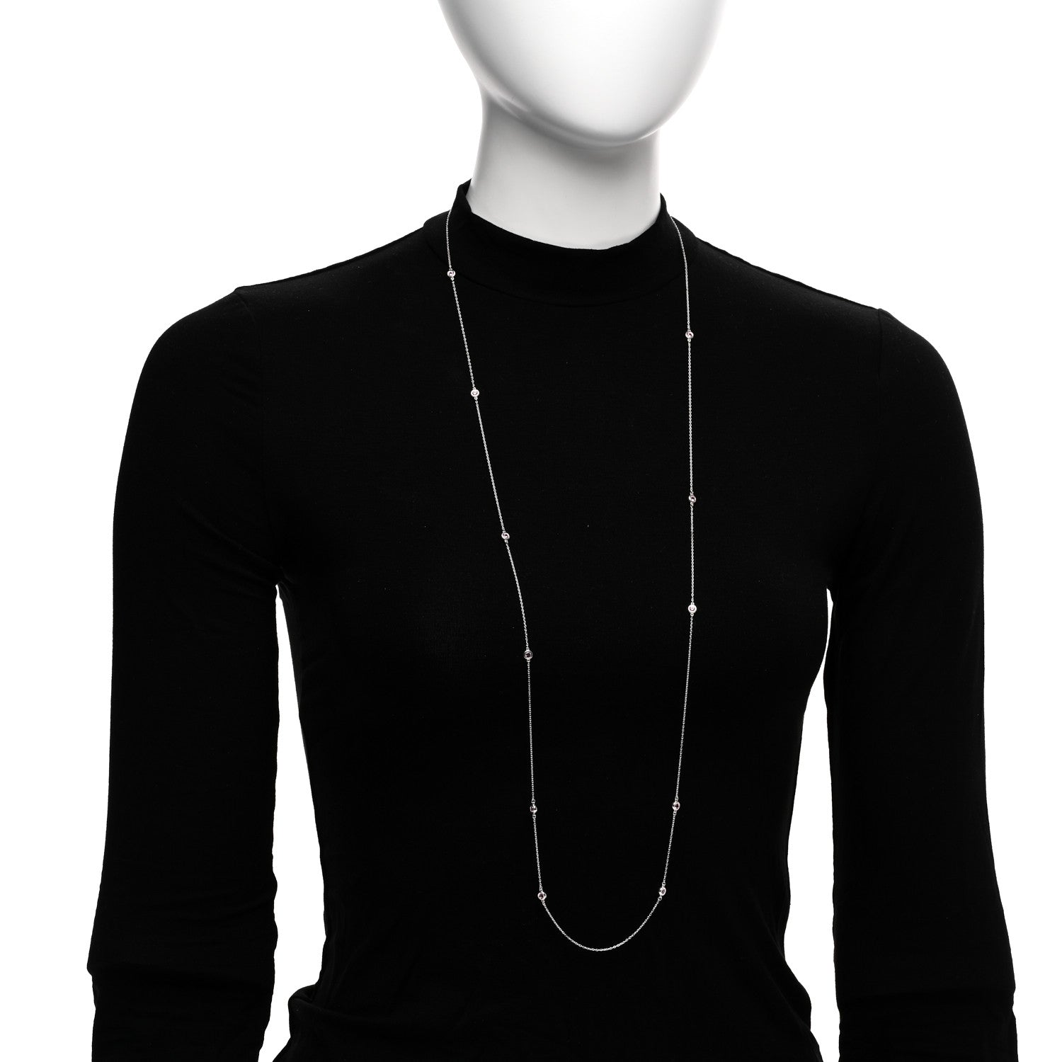 Tiffany Sterling Silver Pink Sapphire Elsa Peretti Color By The Yard 12 Station Necklace 2 of 4