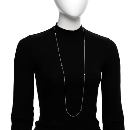 Tiffany Sterling Silver Pink Sapphire Elsa Peretti Color By The Yard 12 Station Necklace 2 of 4