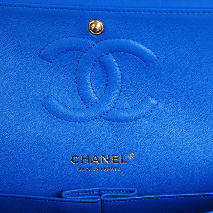 Chanel Lambskin Quilted Medium Double Flap Blue 6 of 8