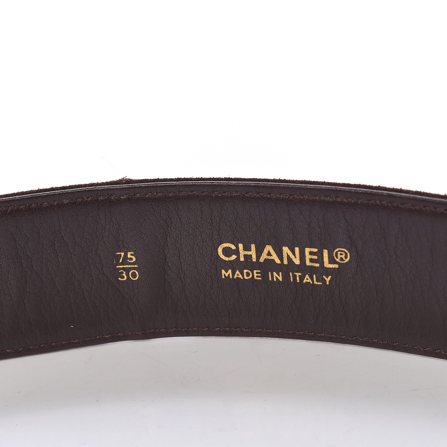 Chanel Suede CC Belt 75 30 Dark Brown 4 of 8