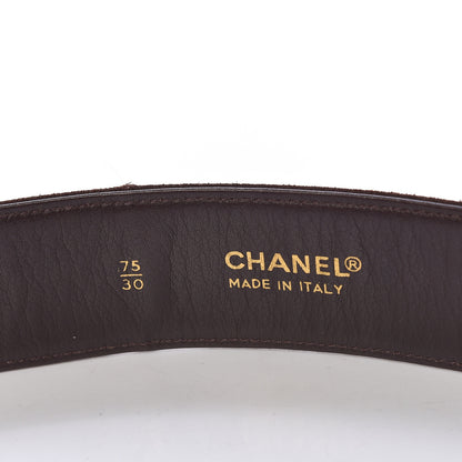 Chanel Suede CC Belt 75 30 Dark Brown 4 of 8