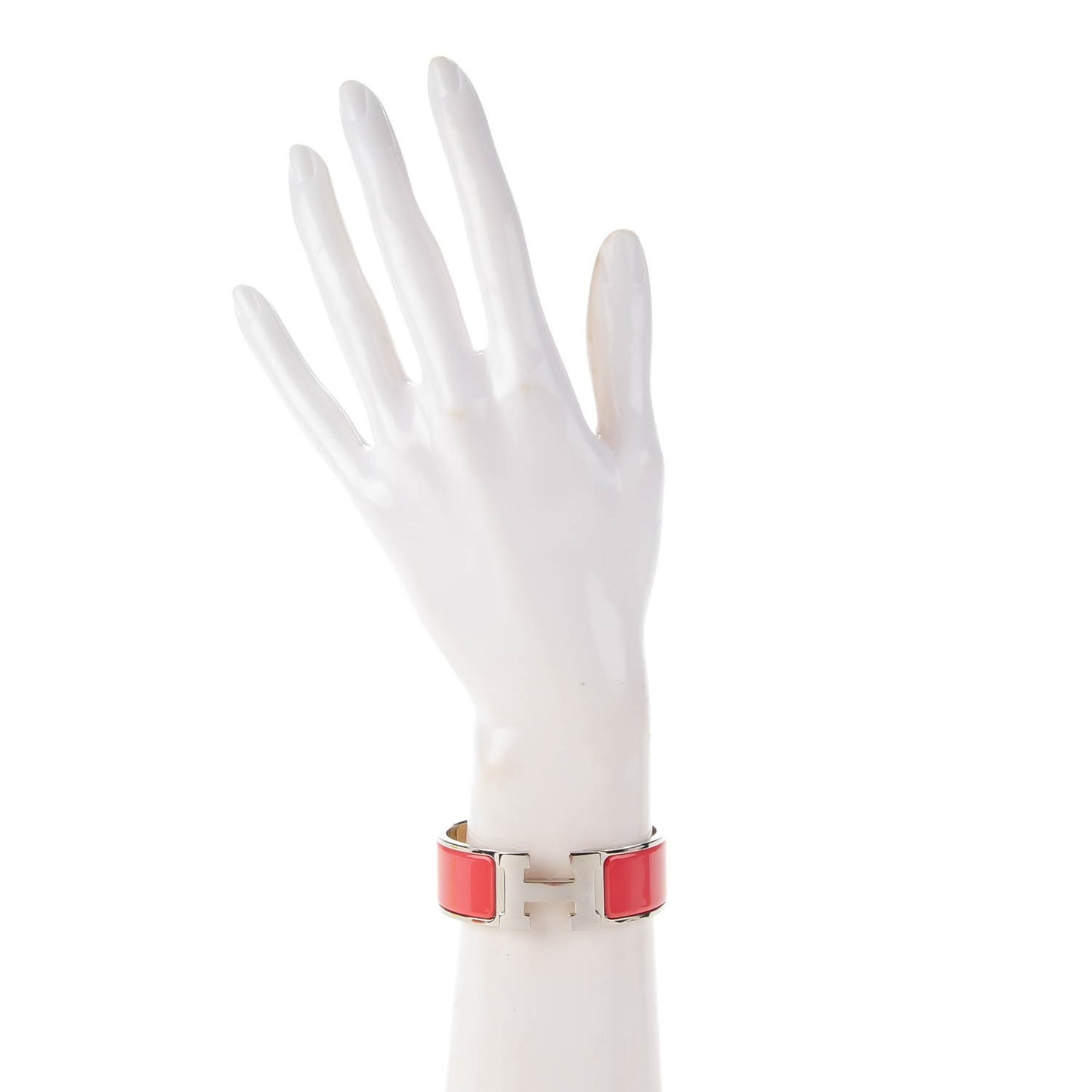 Enamel Wide Clic Clac H Bracelet PM Rouge Corail