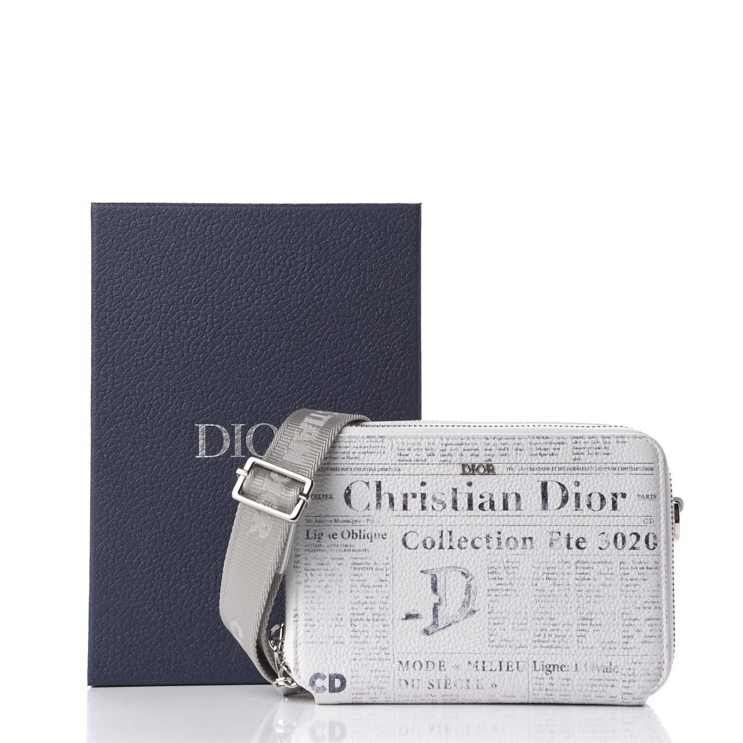 X DANIEL ARSHAM Grained Calfskin Newspaper Messenger White