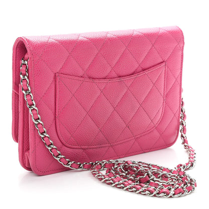 Chanel Caviar Quilted Wallet On Chain WOC Fuchsia 3 of 11
