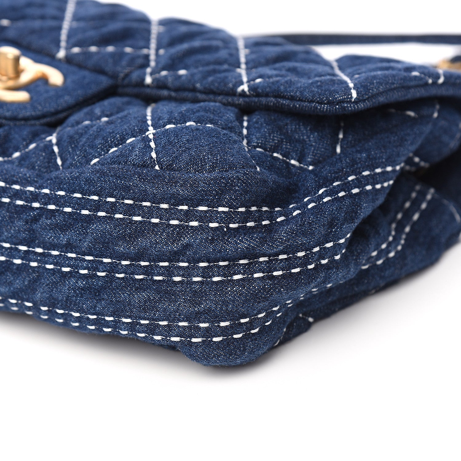 Chanel Denim Quilted Medium Denim Trip Single Flap Blue 7 of 8