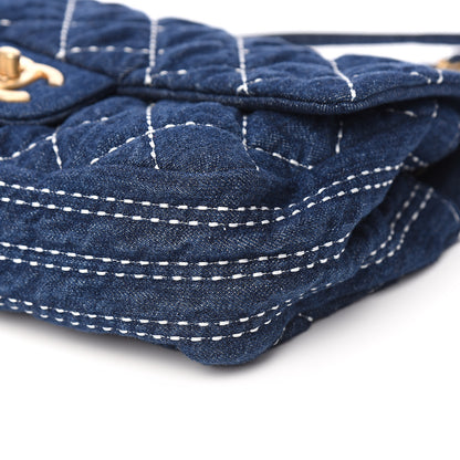 Chanel Denim Quilted Medium Denim Trip Single Flap Blue 7 of 8