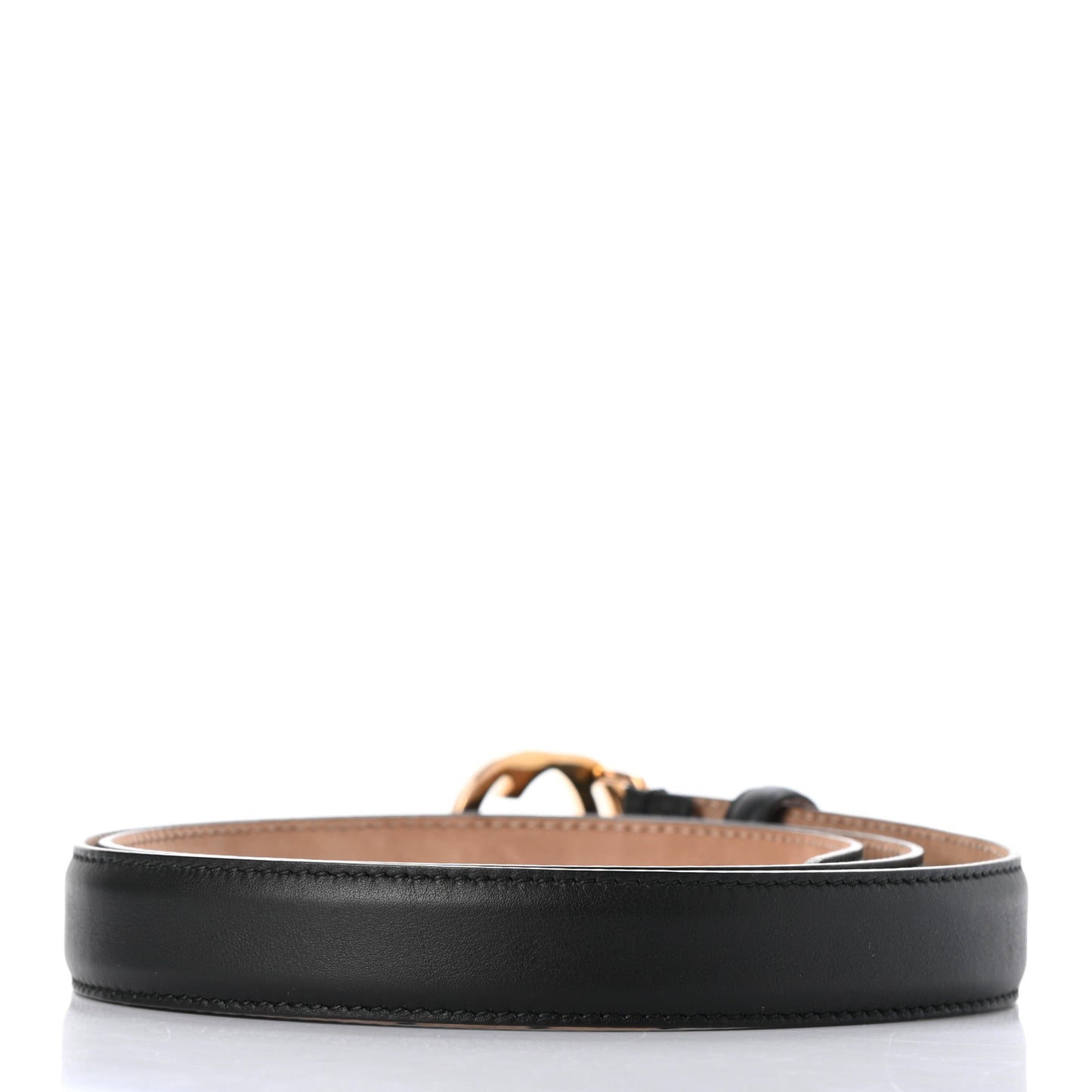 Moon Calfskin Interlocking G 25mm Belt 95 38 Black