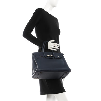 Hermes Taurillon Clemence Birkin 35 Bleu Abysse 2 of 14