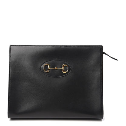 Gucci Textured Calfskin Horsebit 1955 Zip Pouch Black 1 of 9