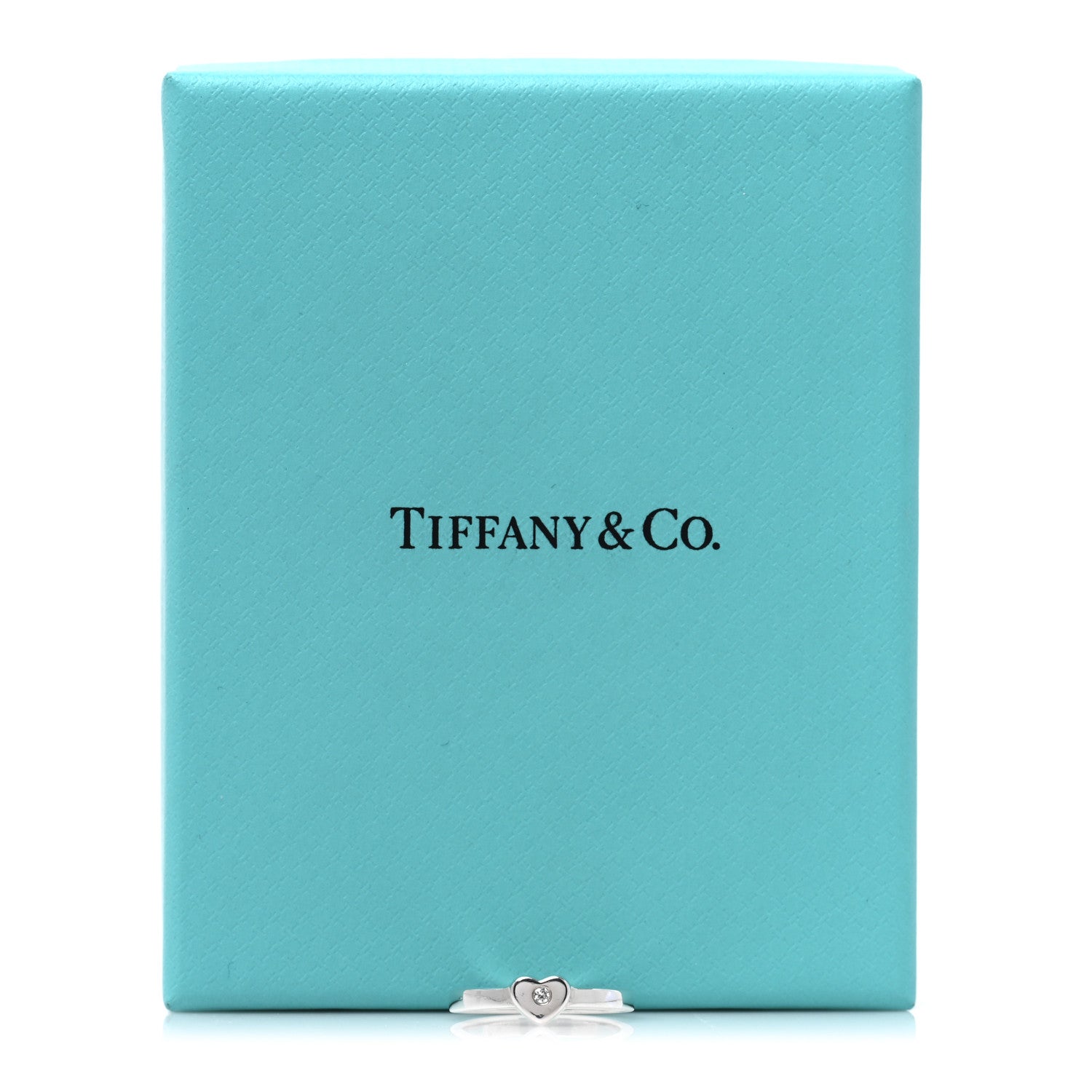 Tiffany Sterling Silver Diamond Heart Ring 49 4.75 5 of 5