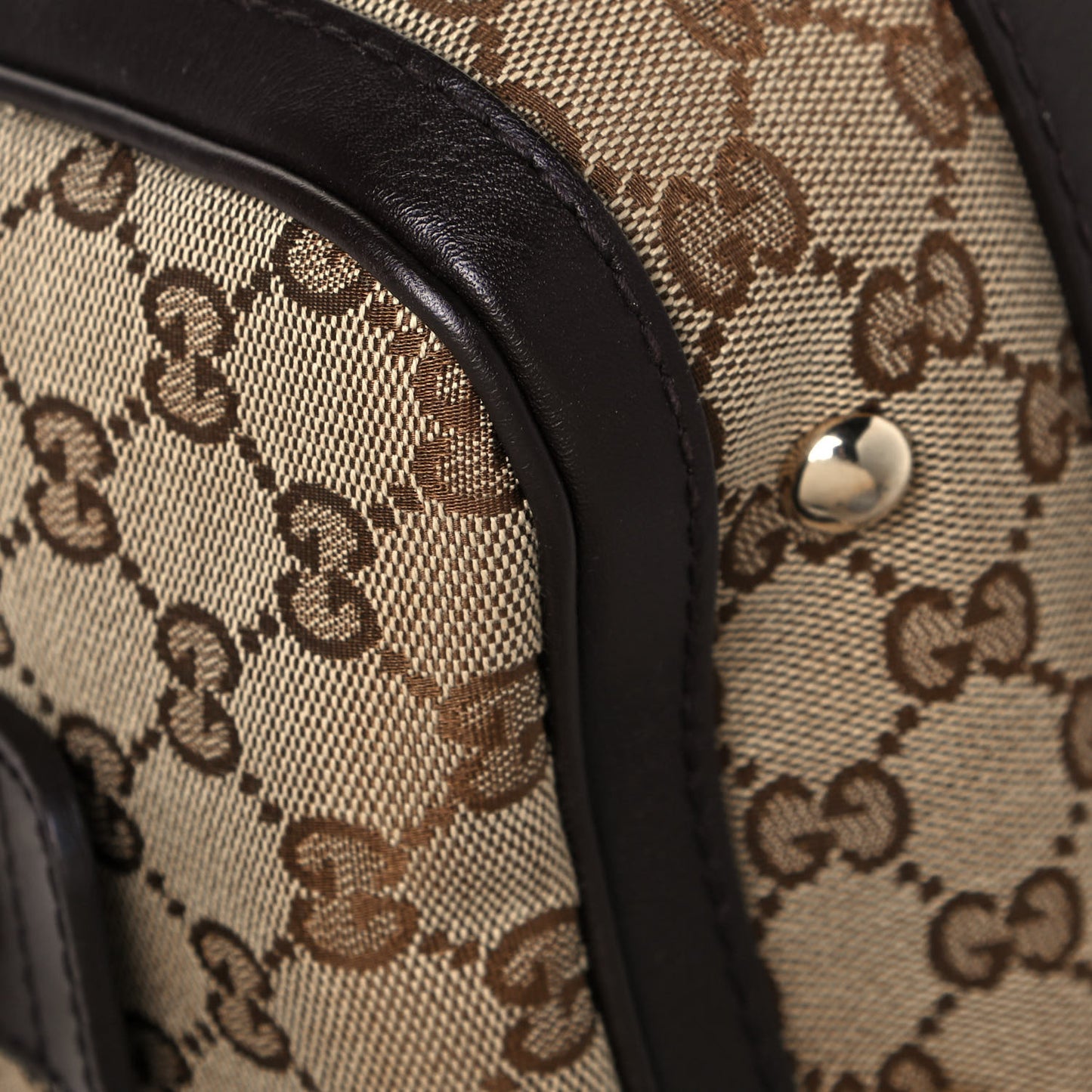 Monogram Vintage Web Small Boston Dark Brown