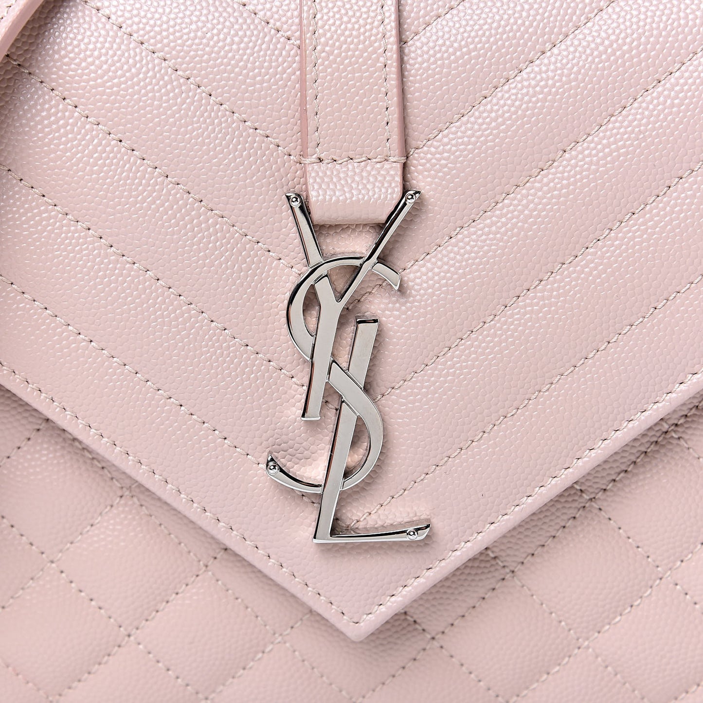 Grain De Poudre Textured Mixed Matelasse Medium Triquilt Monogram Satchel Marble Pink