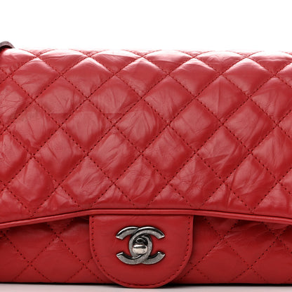 Chanel Crumpled Calfskin Quilted Small Casual Rock Flap Red 8 of 12
