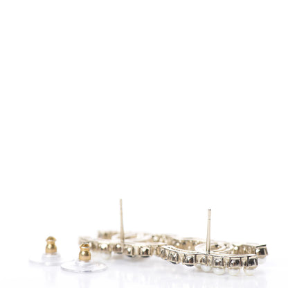 Chanel Resin Pearl CC Dazzling Domino Earrings Gold Black 3 of 4