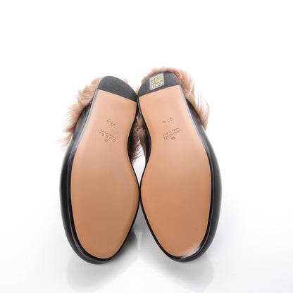 Gucci Calfskin Fur Womens Princetown Slippers 37.5 Black 5 of 7