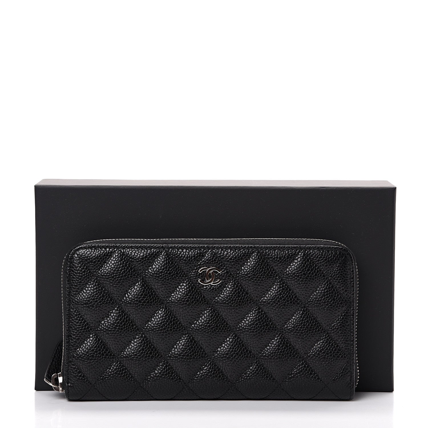 Chanel Caviar Quilted Large Gusset Zip Around Wallet Black 8 of 8